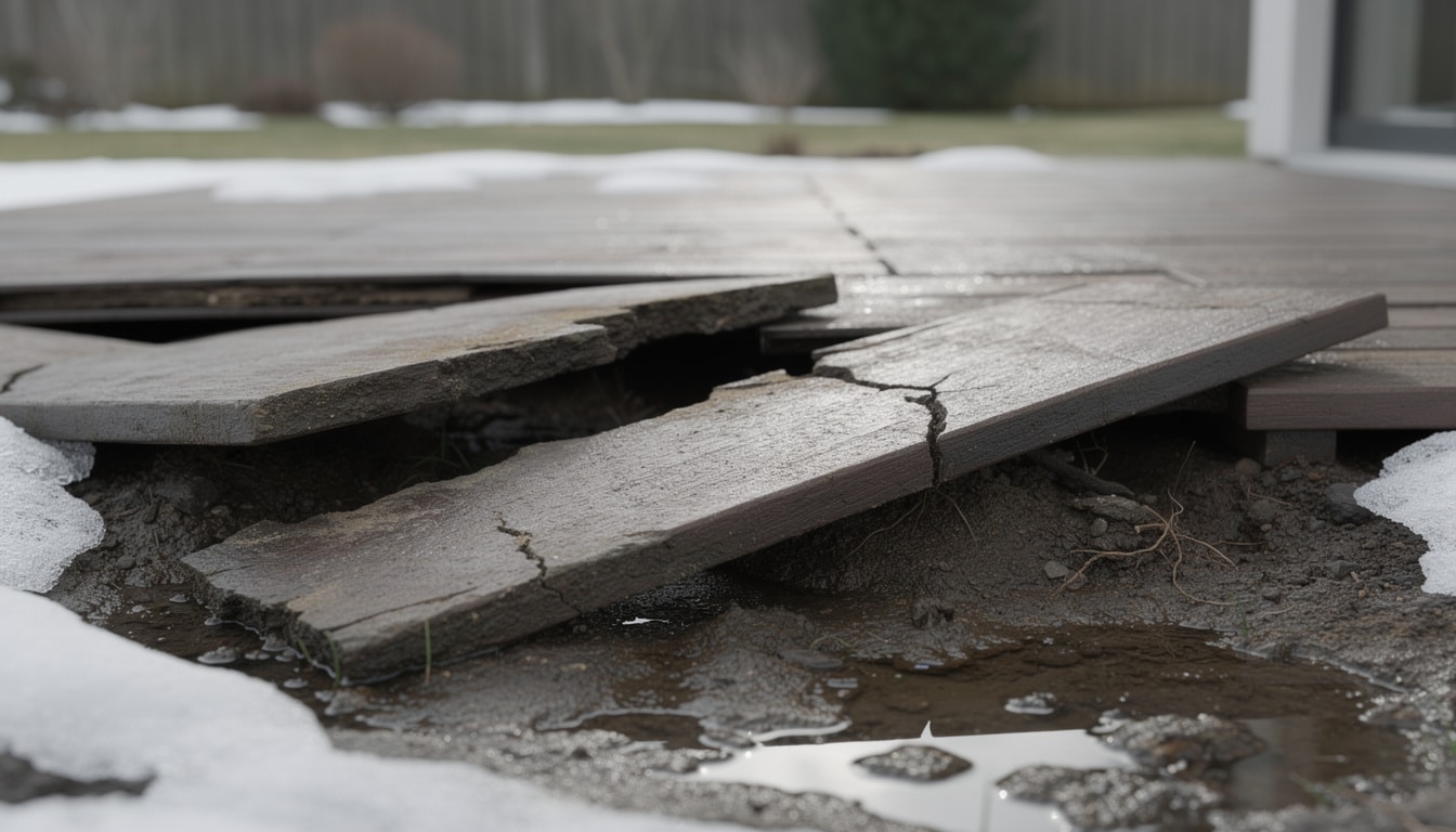 d&eacute;couvrez les causes fr&eacute;quentes qui font lever une terrasse ext&eacute;rieure apr&egrave;s l'hiver et apprenez comment pr&eacute;venir ce probl&egrave;me pour prot&eacute;ger votre am&eacute;nagement ext&eacute;rieur.