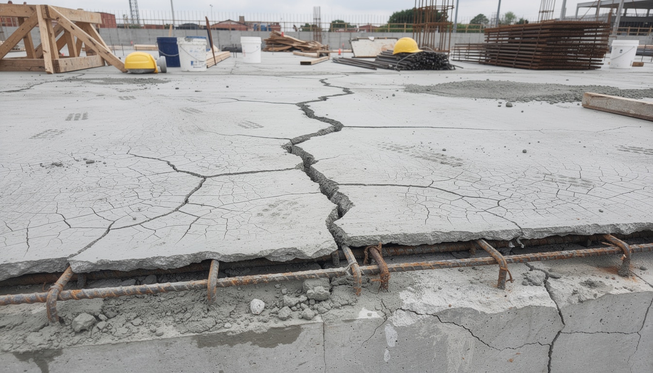 d&eacute;couvrez les erreurs courantes lors de la mise en &oelig;uvre d'une dalle b&eacute;ton qui provoquent des fissures apr&egrave;s s&eacute;chage et comment les &eacute;viter pour garantir une finition durable et solide.